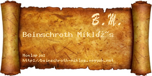 Beinschroth Miklós névjegykártya